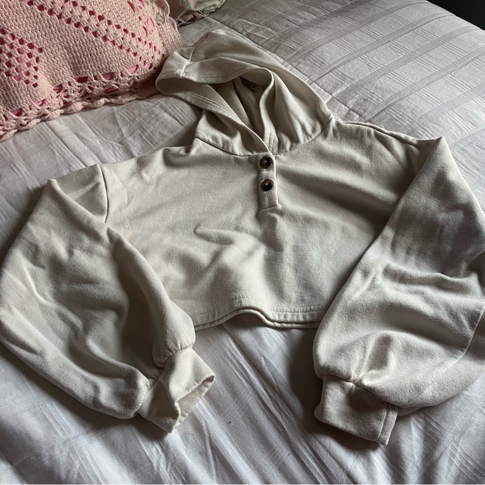 White cropped sweater
